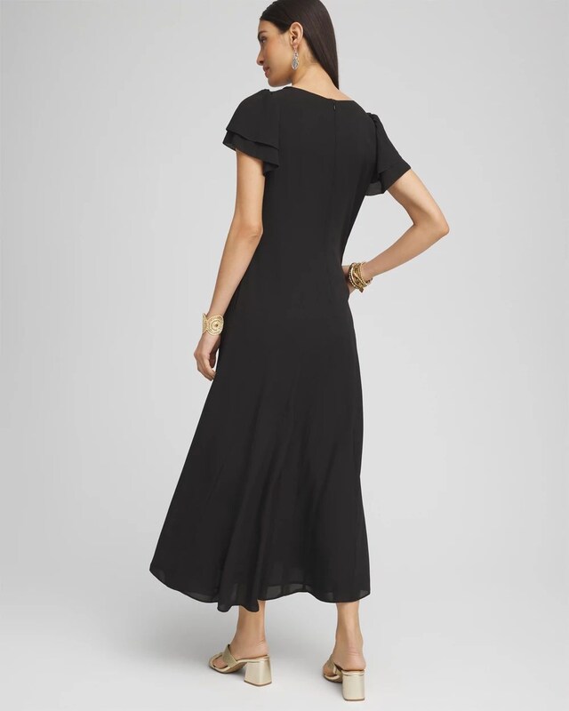 Crepe V-Neck Maxi Dress - image 3